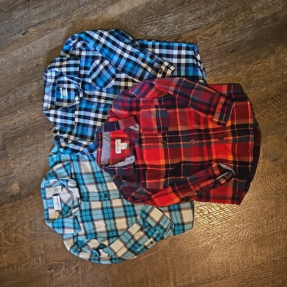 Cat & Jack Other - Bundle of 3 plaid button up shirts